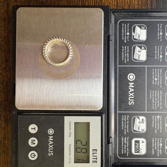 VTG Solid Sterling SIlver 925 Twist Design Half Round Band Ring Size 6 - Picture 10 of 11